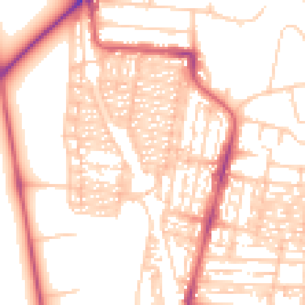 Daytime road noise heatmap for NE2 3EY