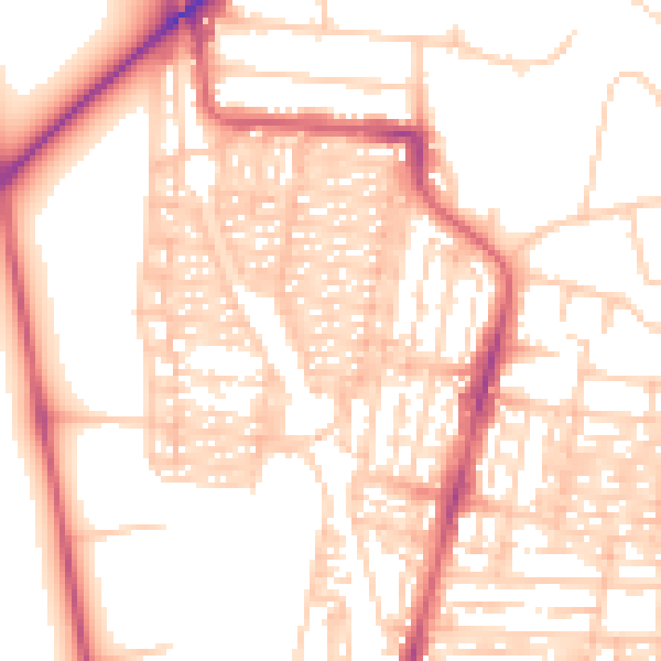 Daytime road noise heatmap for NE2 3HA