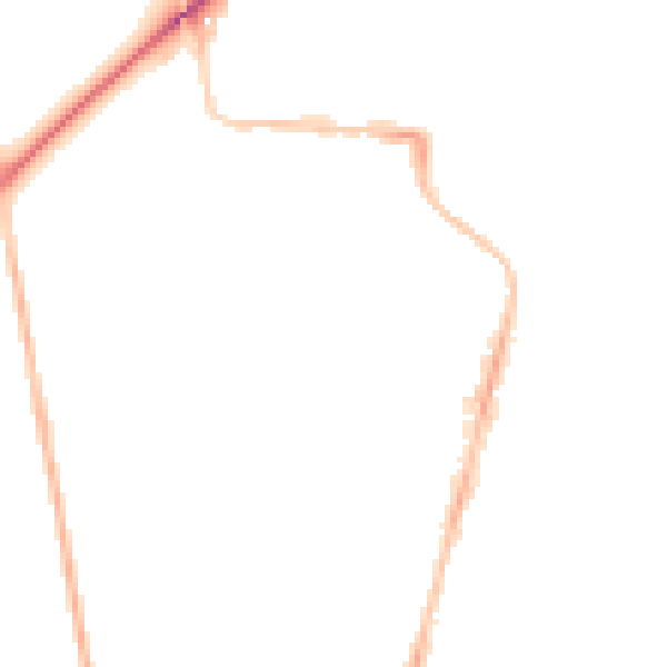 Night-time road noise heatmap for NE2 3HA