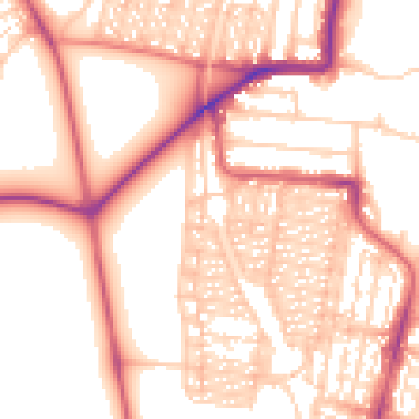 Daytime road noise heatmap for NE2 3LP