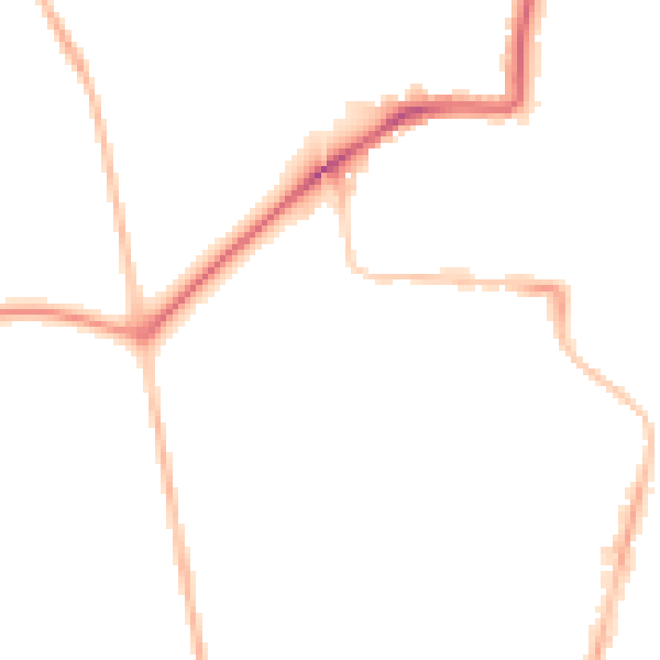 Night-time road noise heatmap for NE2 3LP