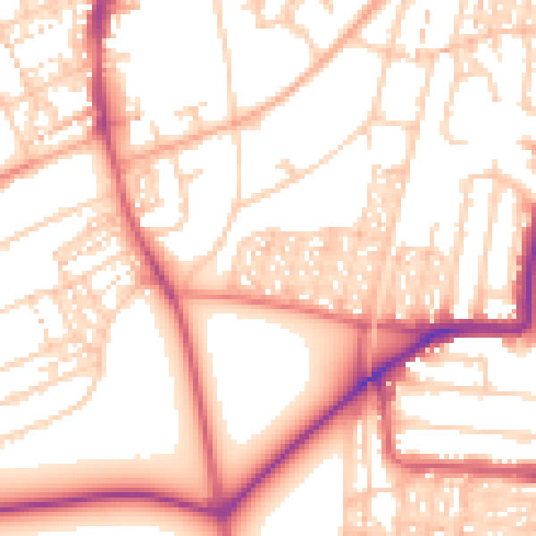 Daytime road noise heatmap for NE2 3NP