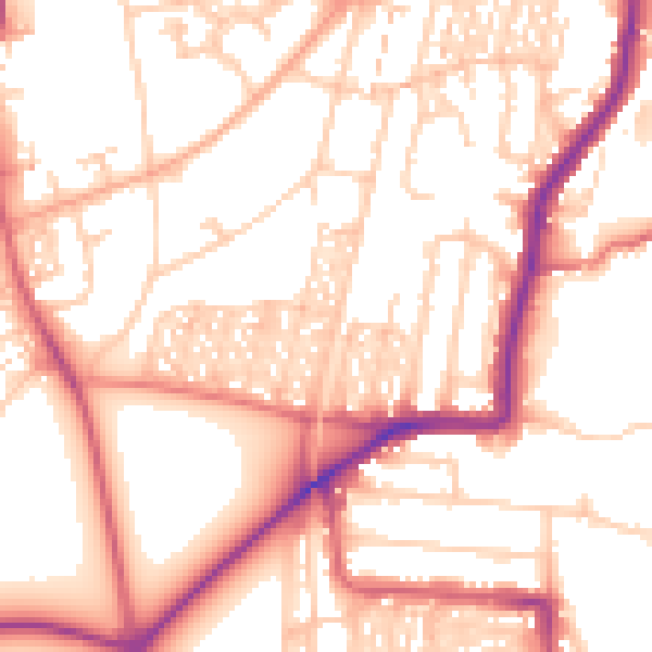 Daytime road noise heatmap for NE2 3NX