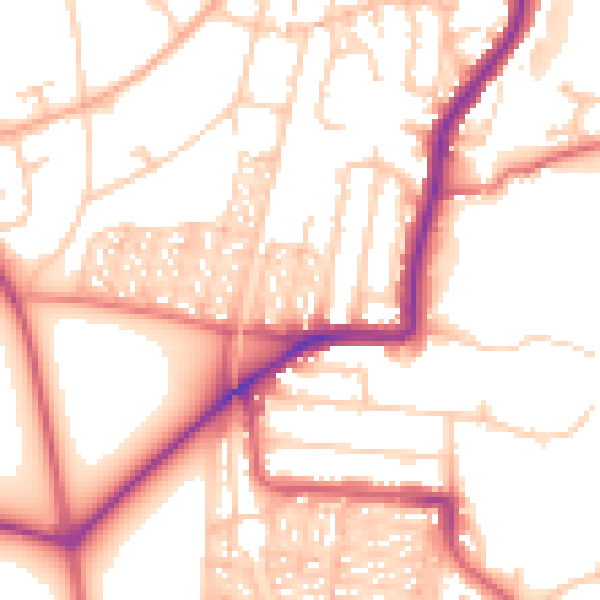 Daytime road noise heatmap for NE2 3PA
