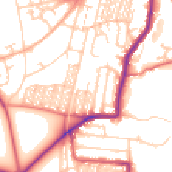 Daytime road noise heatmap for NE2 3PD