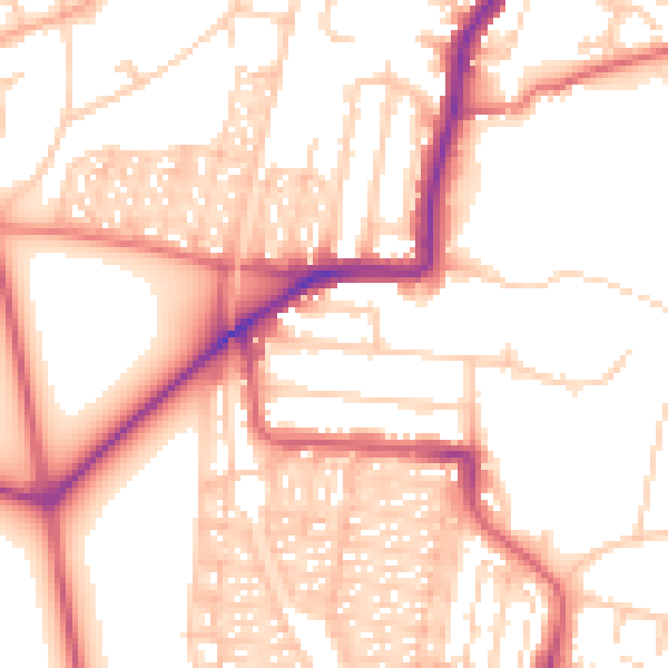 Daytime road noise heatmap for NE2 3QE