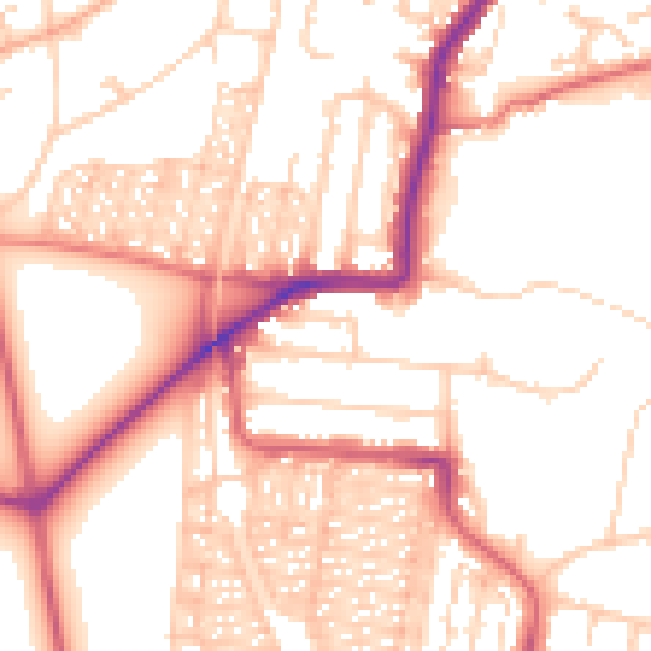 Daytime road noise heatmap for NE2 3QH