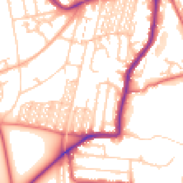 Daytime road noise heatmap for NE2 3QQ