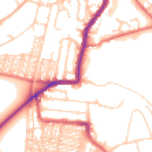 Daytime road noise heatmap for NE2 3QY