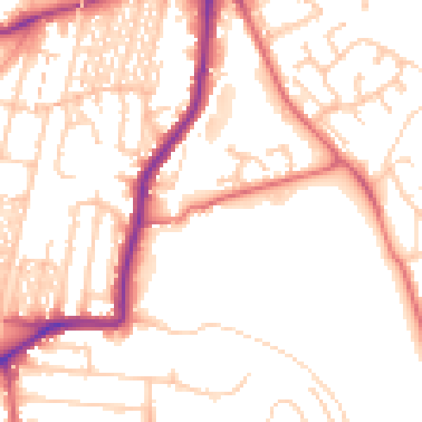 Daytime road noise heatmap for NE2 3RG