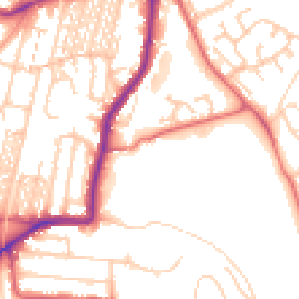 Daytime road noise heatmap for NE2 3RH