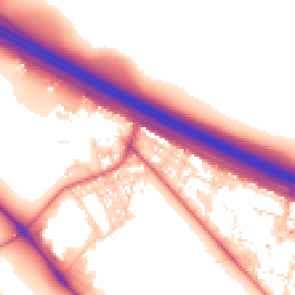 Daytime road noise heatmap for NE2 4AP