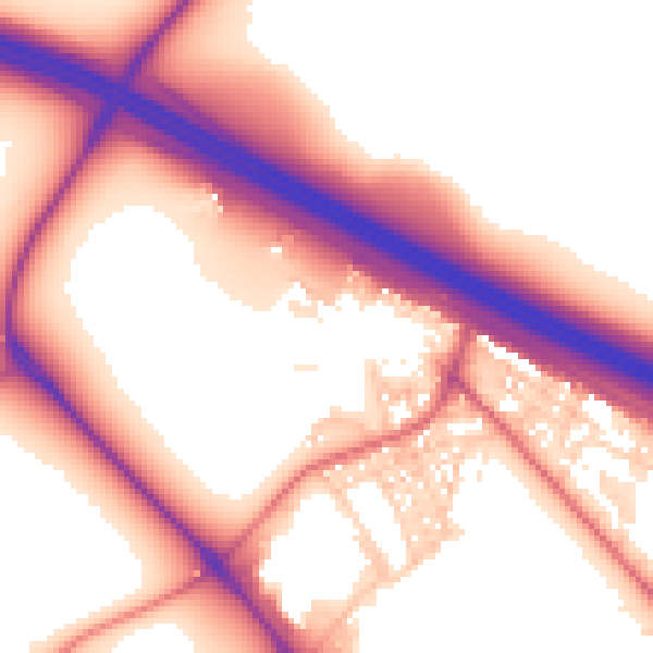 Daytime road noise heatmap for NE2 4BR