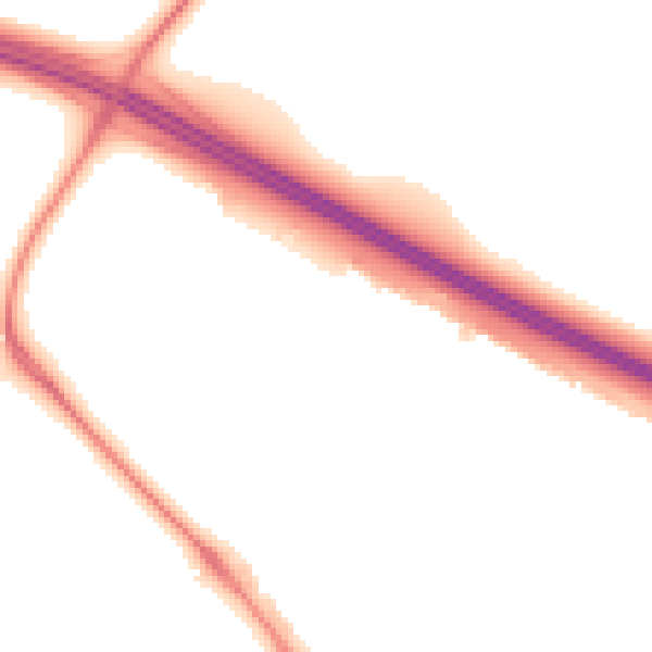 Night-time road noise heatmap for NE2 4BR