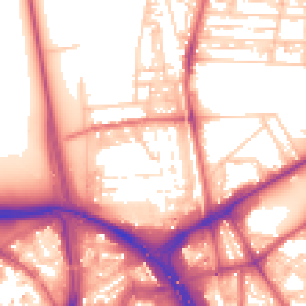 Daytime road noise heatmap for NE2 4DL