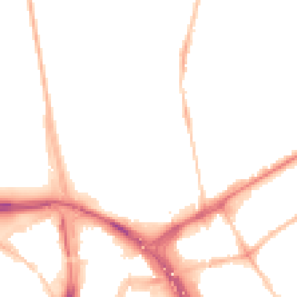 Night-time road noise heatmap for NE2 4DL