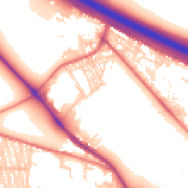 Daytime road noise heatmap for NE2 4LH