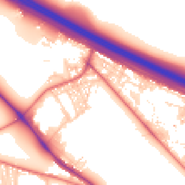 Daytime road noise heatmap for NE2 4LL