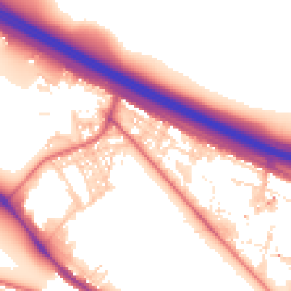 Daytime road noise heatmap for NE2 4LN