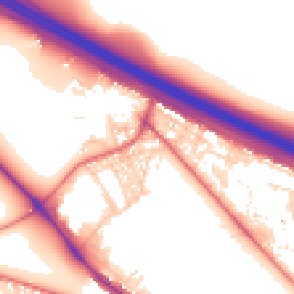 Daytime road noise heatmap for NE2 4LP