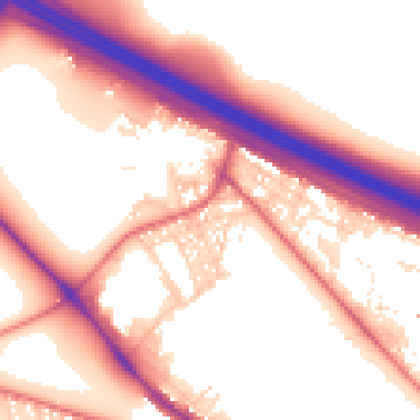 Daytime road noise heatmap for NE2 4LS