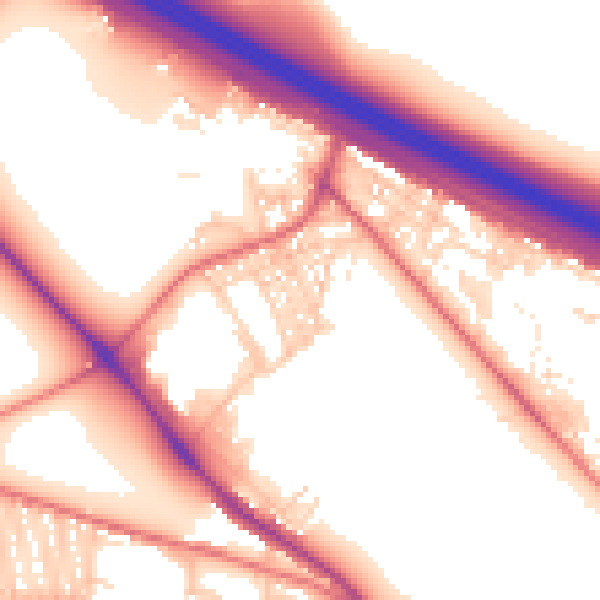 Daytime road noise heatmap for NE2 4LT