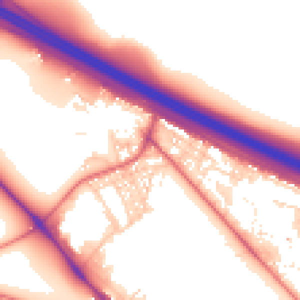 Daytime road noise heatmap for NE2 4NB