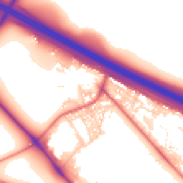 Daytime road noise heatmap for NE2 4PB