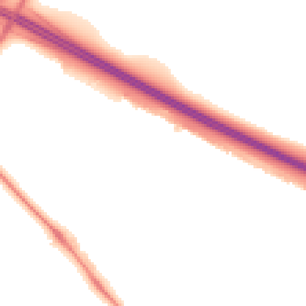 Night-time road noise heatmap for NE2 4PB
