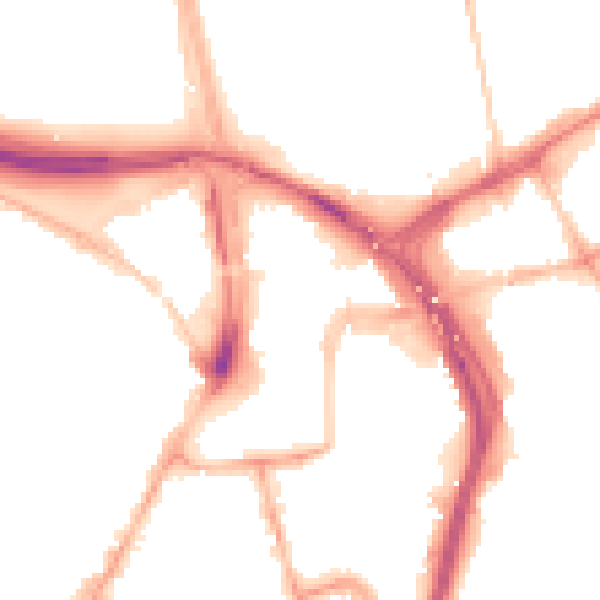 Night-time road noise heatmap for NE2 4PD