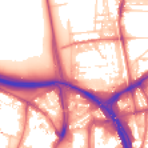 Daytime road noise heatmap for NE2 4QA