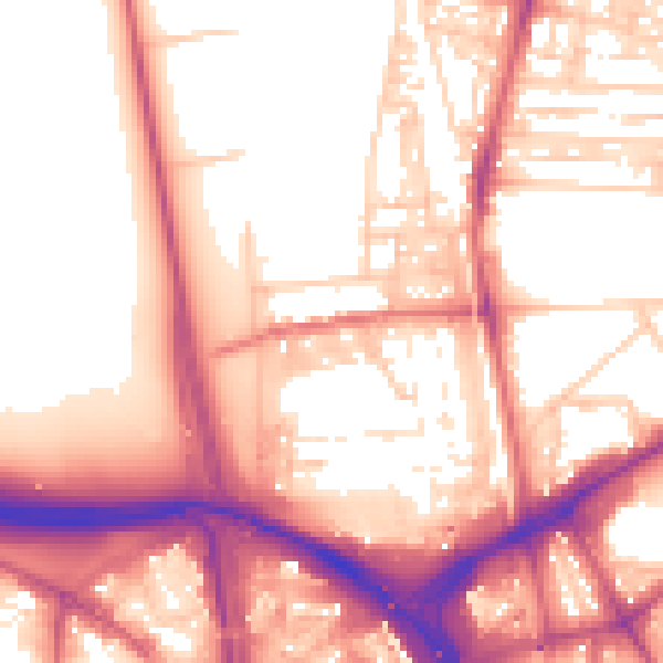 Daytime road noise heatmap for NE2 4RP