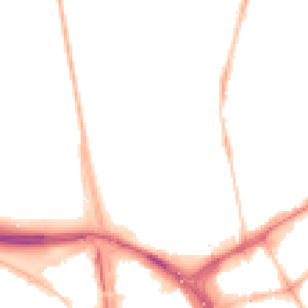 Night-time road noise heatmap for NE2 4RP