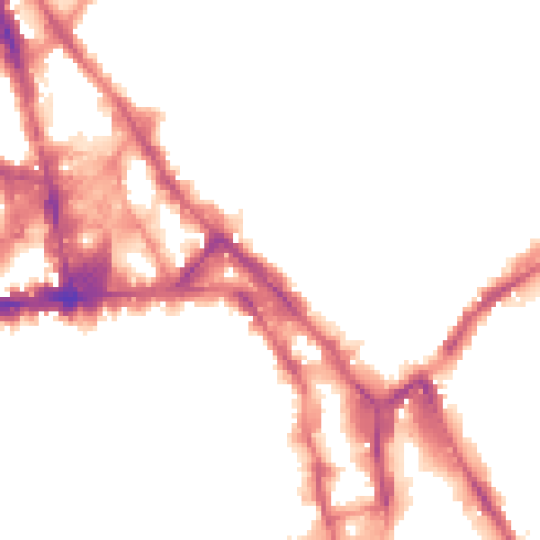 Night-time road noise heatmap for NG1 1AW