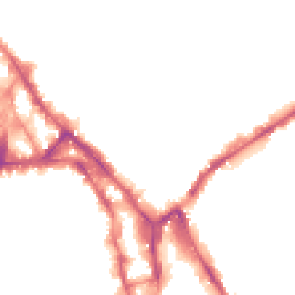 Night-time road noise heatmap for NG1 1DD