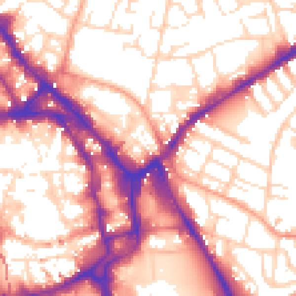 Daytime road noise heatmap for NG1 1DQ