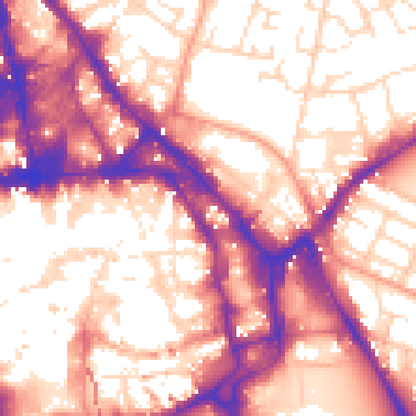 Daytime road noise heatmap for NG1 1EH