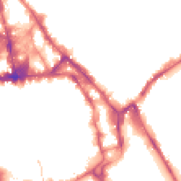Night-time road noise heatmap for NG1 1EH