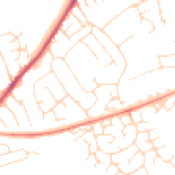 Daytime road noise heatmap for NG10 1AB