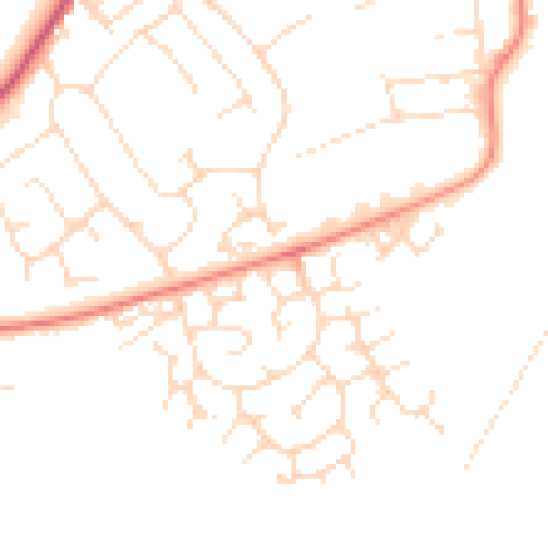 Daytime road noise heatmap for NG10 1NW