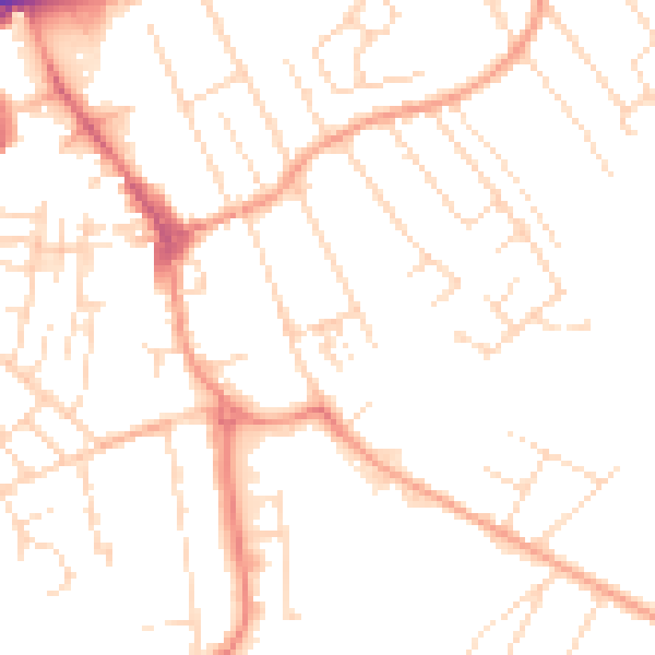 Daytime road noise heatmap for NG10 2DR