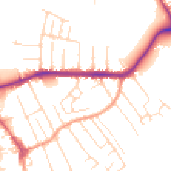 Daytime road noise heatmap for NG10 2GS