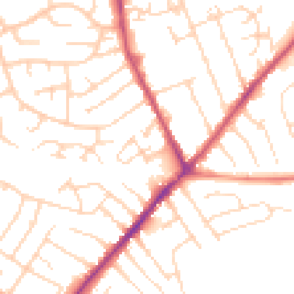 Daytime road noise heatmap for NG10 3SZ