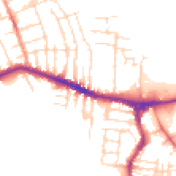 Daytime road noise heatmap for NG10 4QW