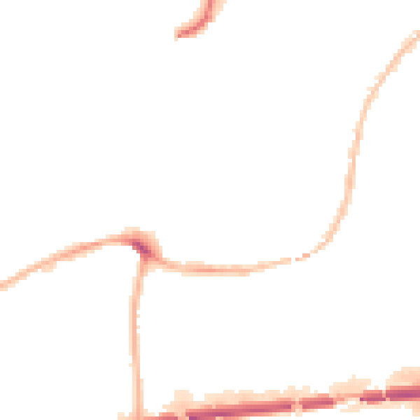 Night-time road noise heatmap for NG10 5QU