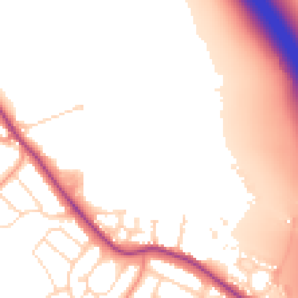 Daytime road noise heatmap for NG16 1AA