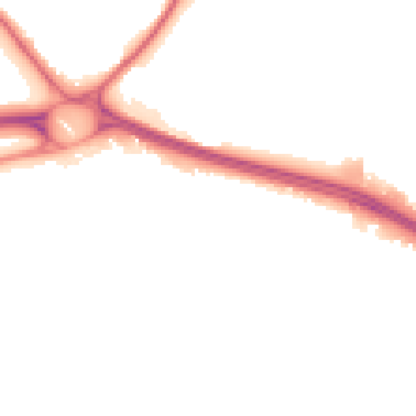 Night-time road noise heatmap for NG16 1AB