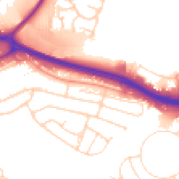 Daytime road noise heatmap for NG16 1AF