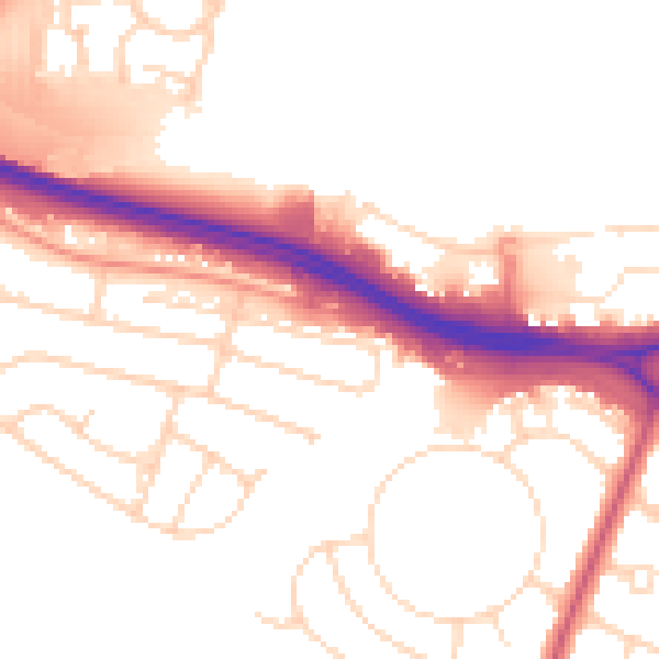 Daytime road noise heatmap for NG16 1AG