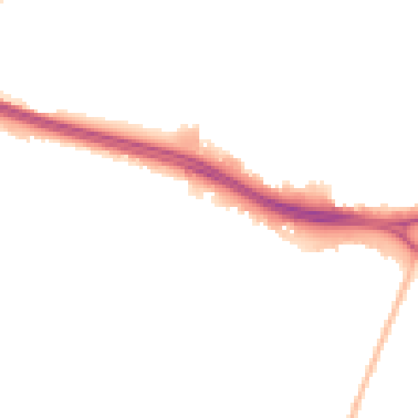 Night-time road noise heatmap for NG16 1AG